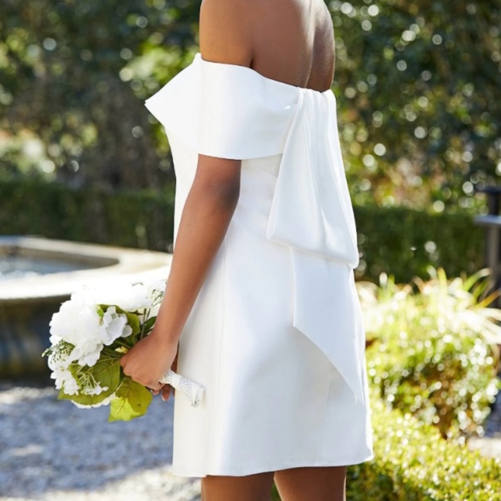 Adrianna Papell White Strapless Dress